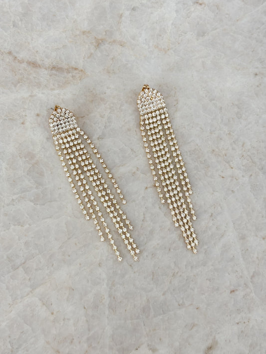 Strass earrings - waterfall