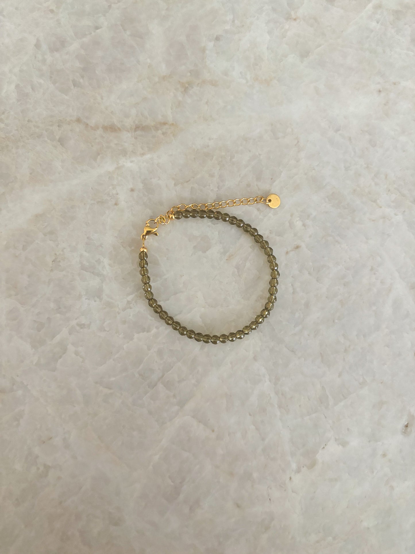 Green glass bracelet
