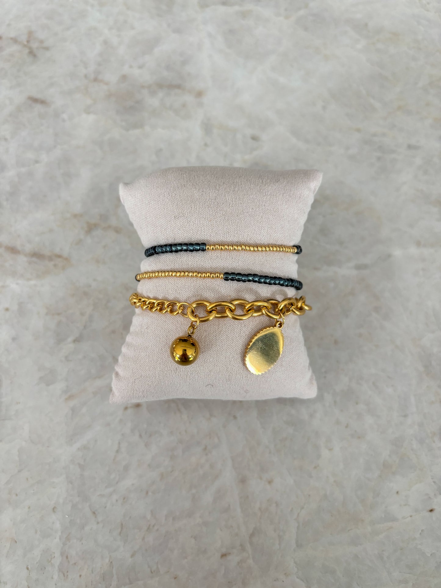 Gold & grey bracelet
