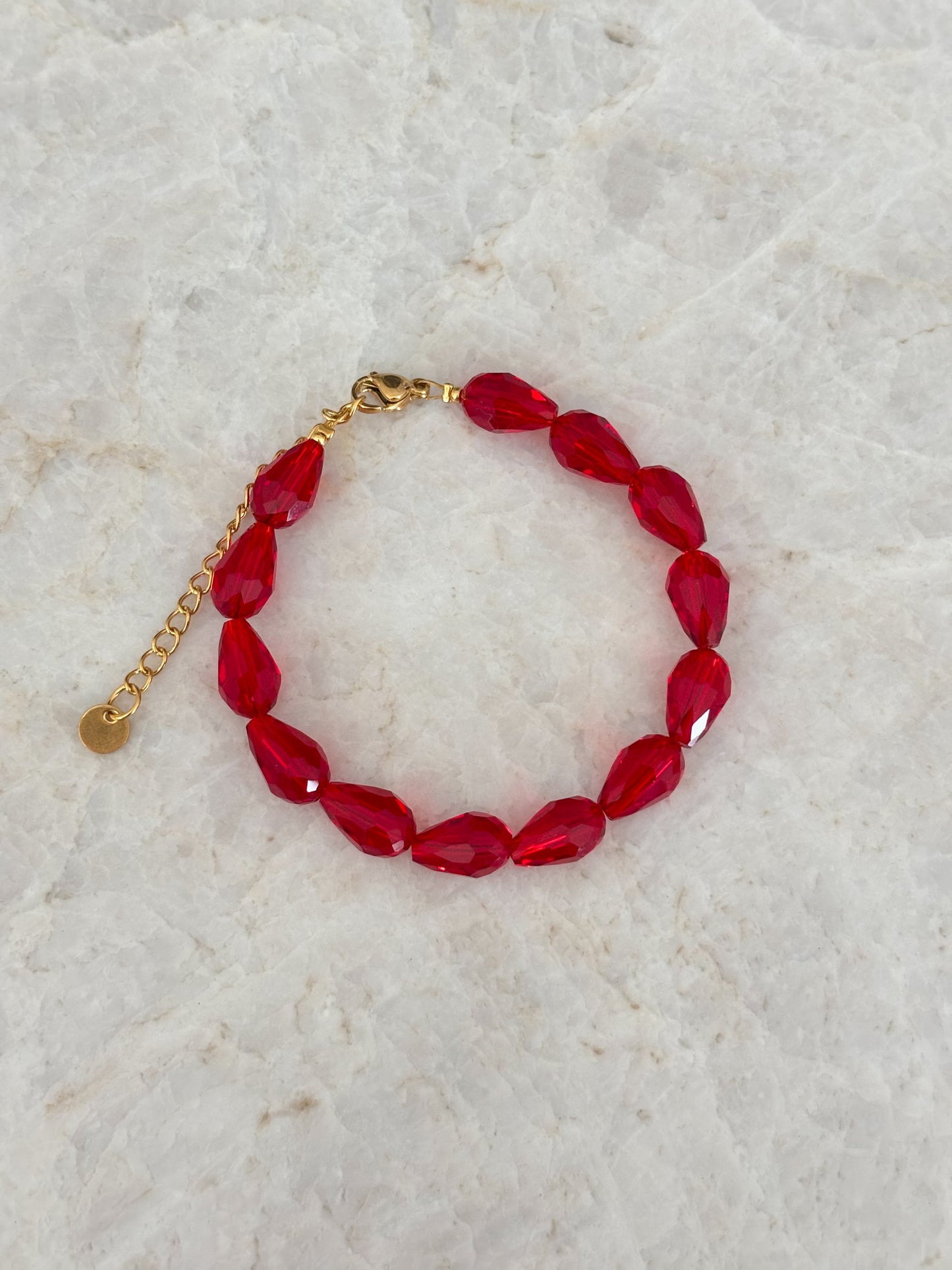 Drop bracelet - red