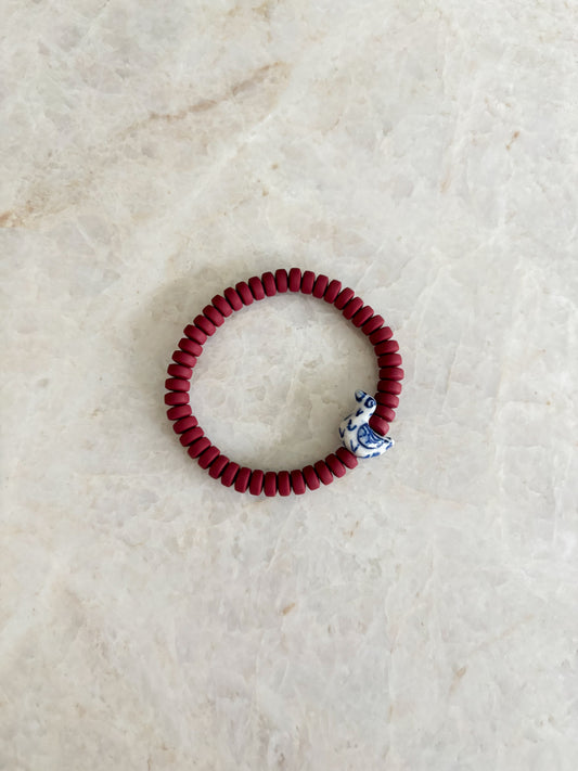 Duck bracelet - burgundy