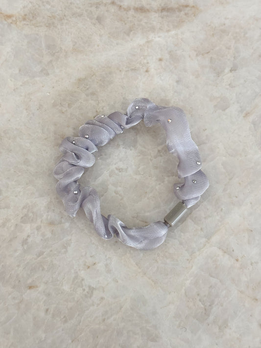 Silver scrunchie