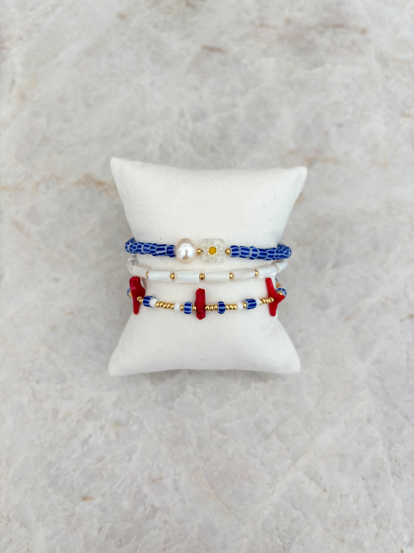 Schelp armband - wit