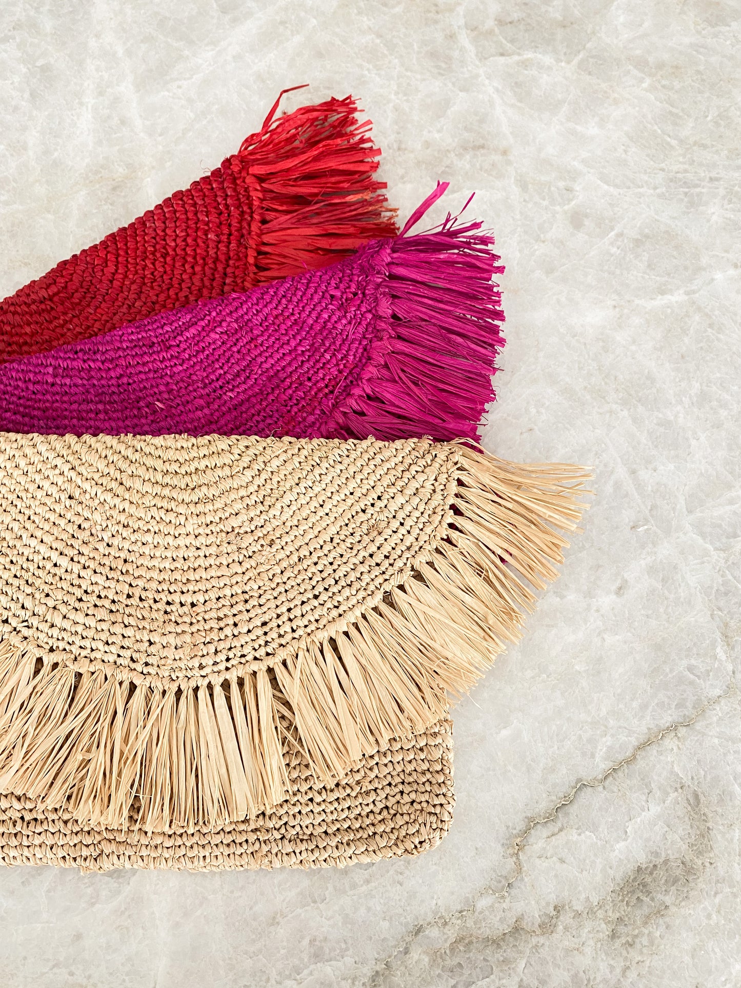 Raffia clutch - rood