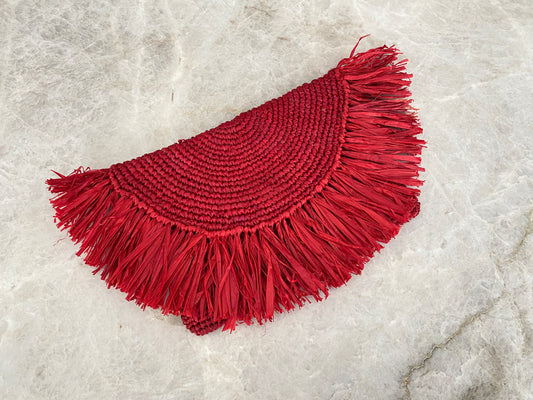 Raffia clutch - rood