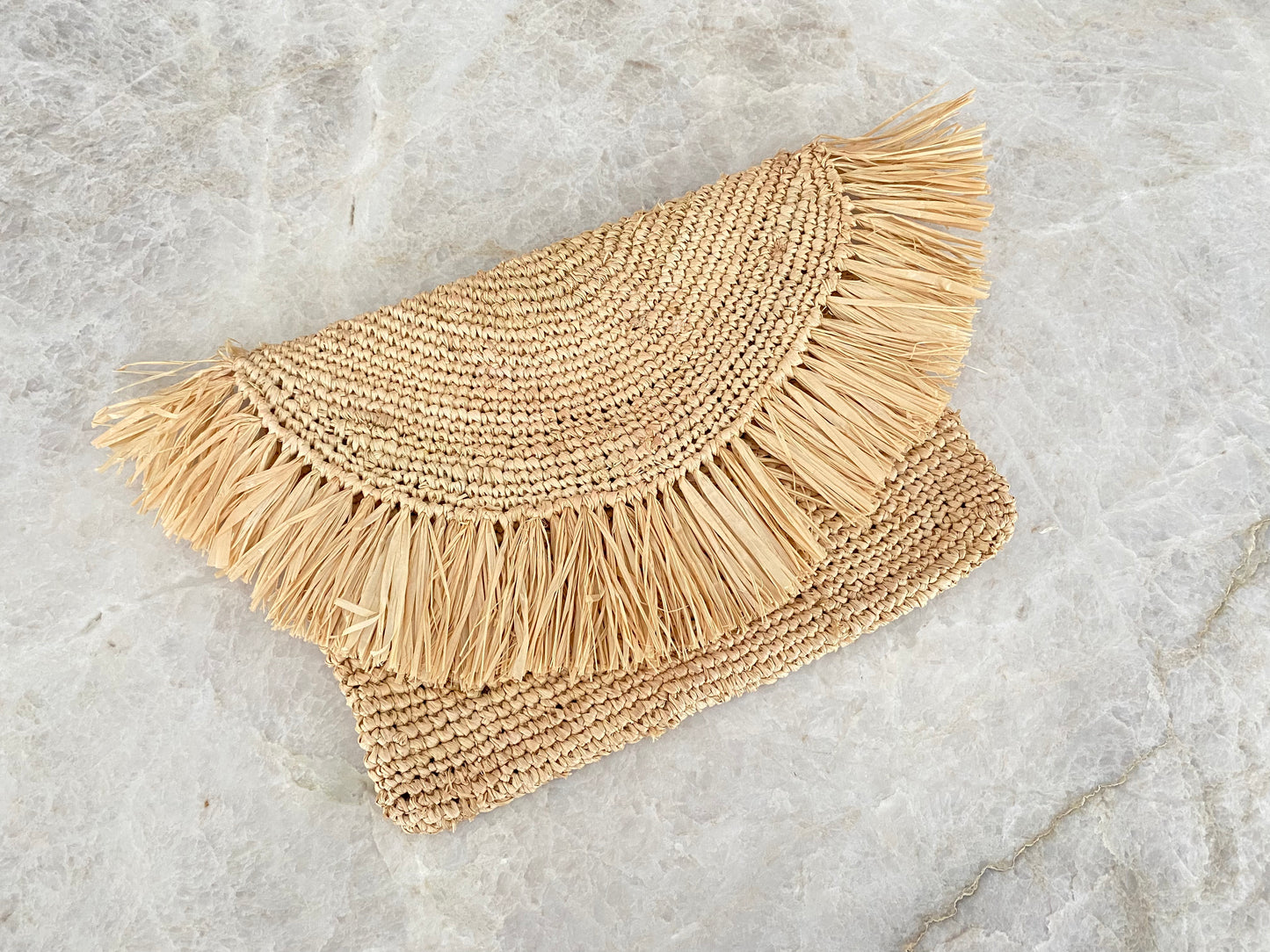 Raffia clutch - naturel